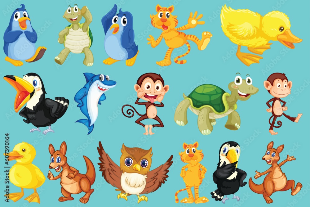 Set of cute animals vector by the greatest graphics Set of cute animals vector by the greatest graphics