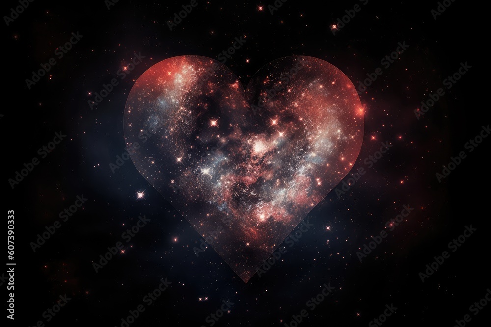 heart, surrounded by a flurry of stars and galaxies, against the backdrop of deep space, created with generative ai heart, surrounded by a flurry of stars and galaxies, against the backdrop of deep space, created with generative ai