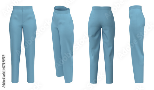 Light Blue Woman Pants