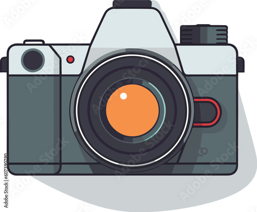 Retro single lens reflex camera vector illustration.