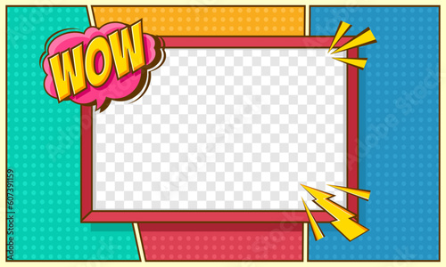 Comic pop art frame template design