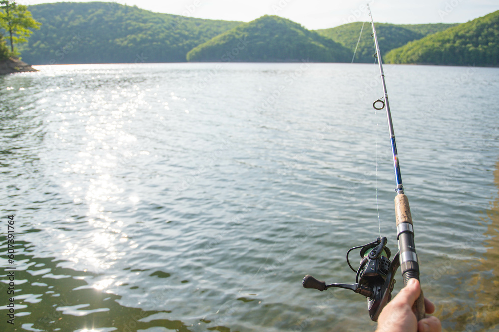 Shore fishing summer fun activity lake Shore fishing summer fun activity lake
