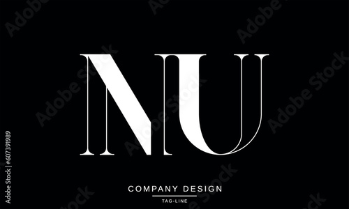 NU, UN, Abstract Letters Logo Monogram