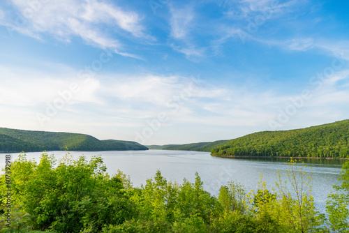 Allegheny National Forest Pa Kinzua point mountain lake, copy space graphic resources, summer activity © Stock fresh 