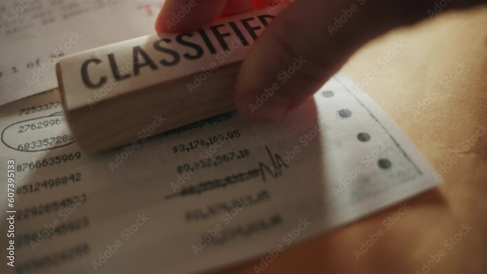 Retro looking document is stamped as classified for top security ...