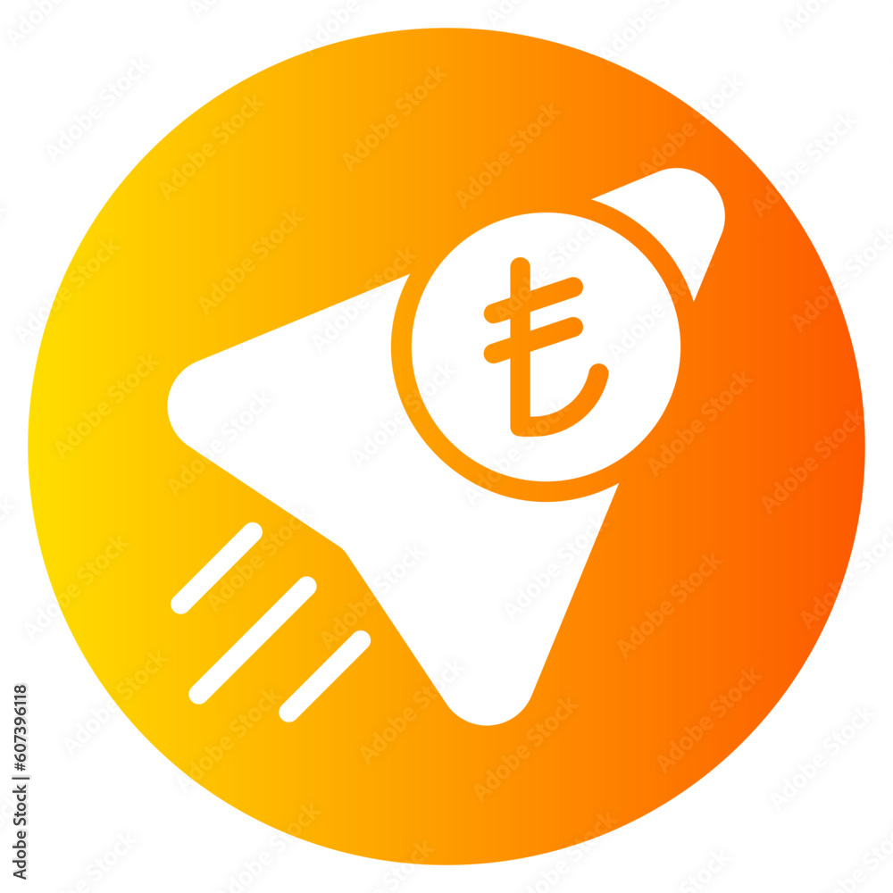 Obraz premium lira gradient icon