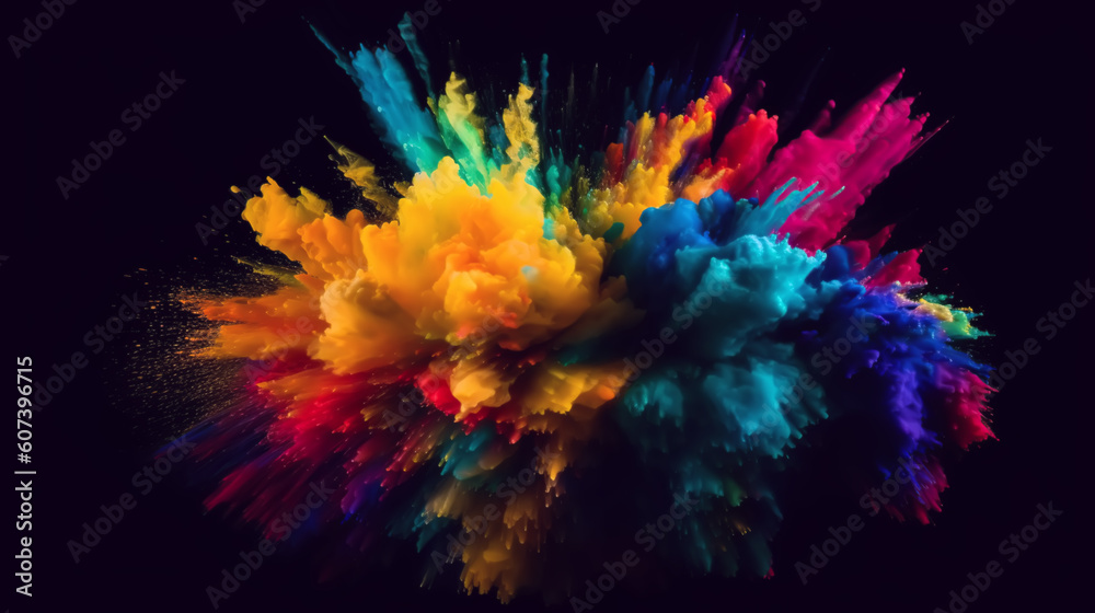 illustration. bright explosion of liquid paints	