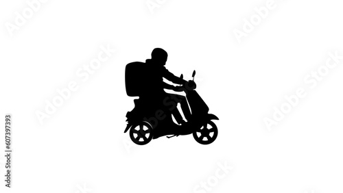 scooter delivery silhouette