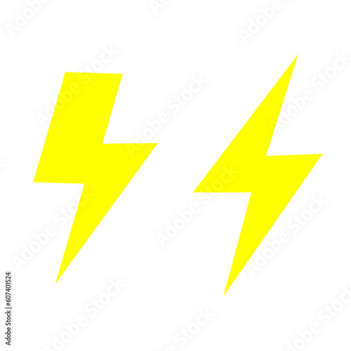 Illustration of yellow thunder. Business icon to come up with an idea.