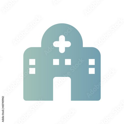 hospital flat gradient icon