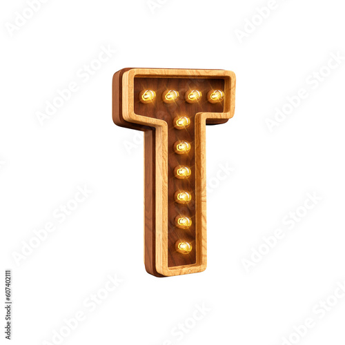 Alfabeto de madeira letra T