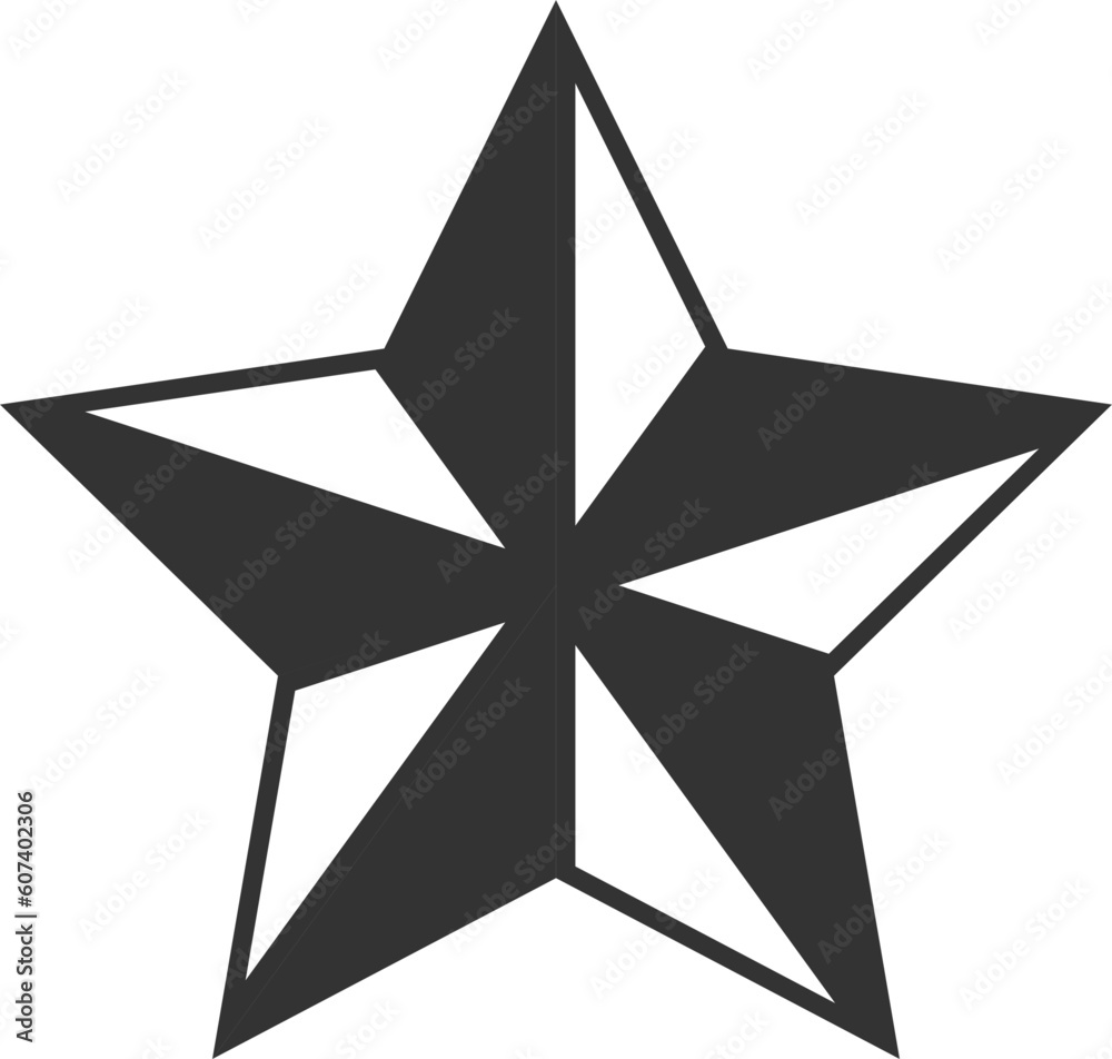 Star icon vector silhouette isolated on white background.