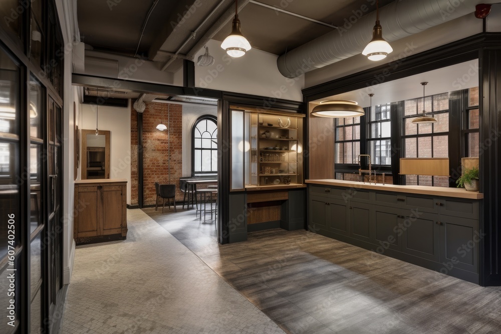 adaptive reuse project with interior design and decor that reflects the building's past, created with generative ai adaptive reuse project with interior design and decor that reflects the building's past, created with generative ai