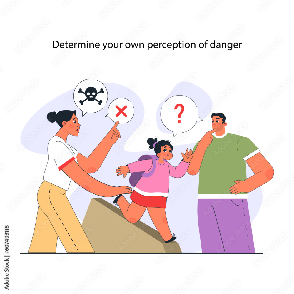 Modern positive parenting. Parents helping a child to conquer fears. Modern positive parenting. Parents helping a child to conquer fears.