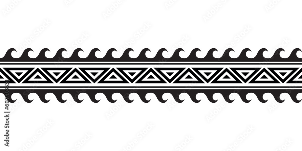 Polynesian Maori Pattern Border Tattoo Sleeve Stock Vector (Royalty Free)  1396553627 | Shutterstock
