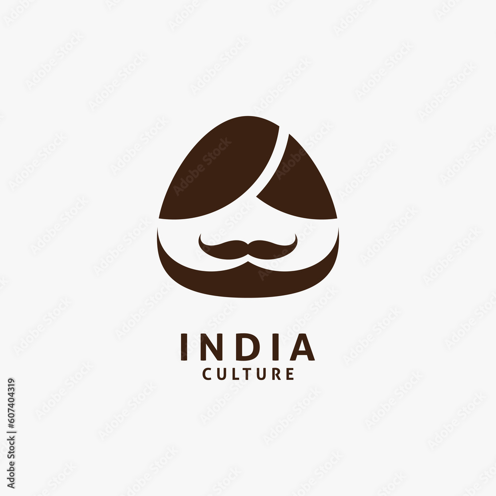 Man in turban for indian culture logo design Stock Vector | Adobe Stock