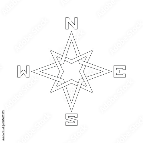 Compass icon. Flat illustration of compass vector icon for web design
