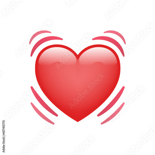 Beating heart emoji isolated on white background. Emoticons symbol modern, simple, vector, printed on paper. icon for website design, mobile app, and UI. Vector Illustration