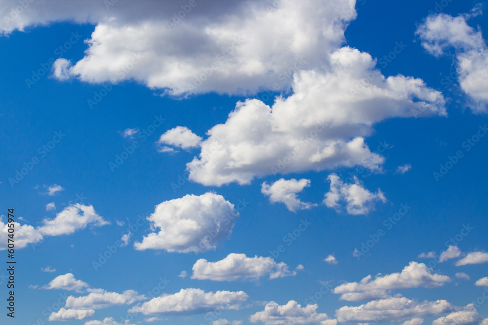 Fototapeta premium blue sky with fluffy clouds 
