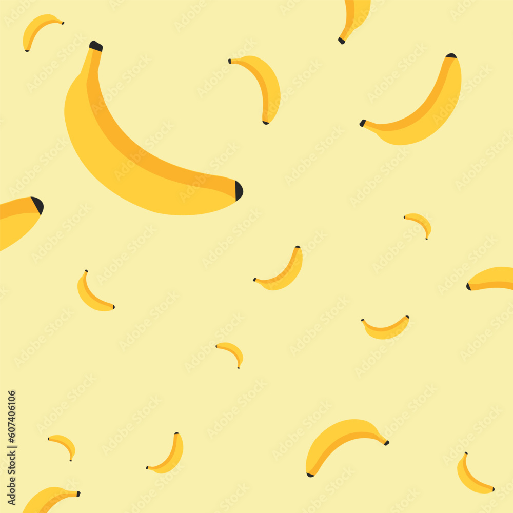 Illustration style of a yellow banana on a yellow background.
