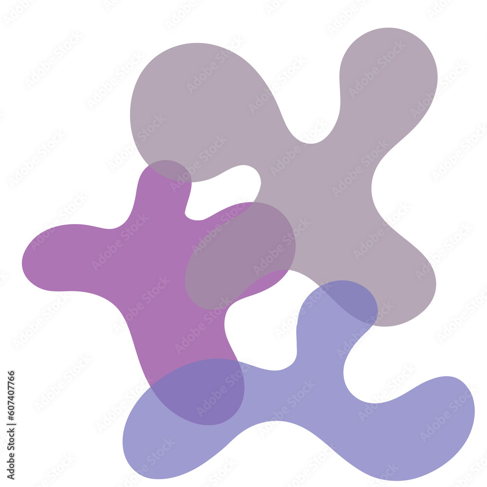 Abstract Pebble Style Shapes Bending In With Each other Modern Art Style Abstract Pebble Style Shapes Bending In With Each other Modern Art Style