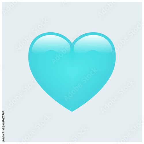 Free Download Light Blue Heart Emoji isolated on white background. Emoticons symbol modern, simple, vector, printed on paper. icon for website design, mobile app, and UI. Vector Illustration - GFXLoad