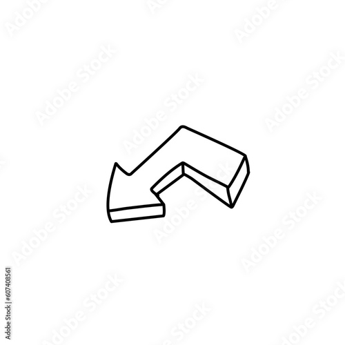 Hand Drawn 3D Arrow