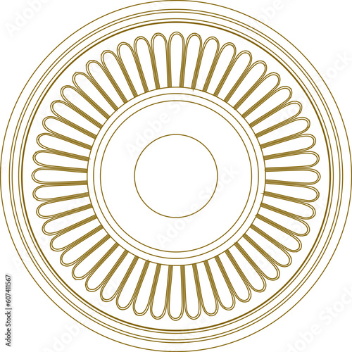 Detailed vector sketch of classical roman greek architectural rosettes 