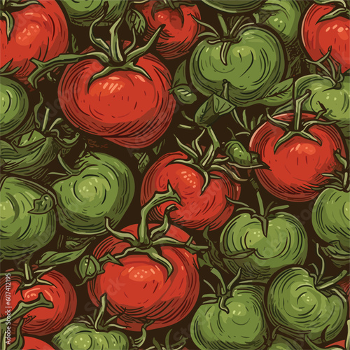 Seamless Colorful Tomato Pattern.

Seamless pattern of tomatos in colorful style. Add color to your digital project with our pattern!