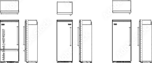 Food preservative Freezer Refrigerator vector illustration sketch