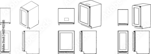 Food preservative Freezer Refrigerator vector illustration sketch