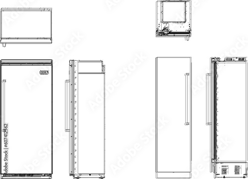 Food preservative Freezer Refrigerator vector illustration sketch