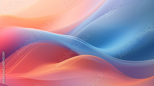 Abstract soft pink and bright orange wave illustration wallpaper