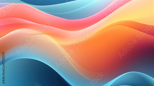 Abstract soft pink and bright orange wave illustration wallpaper