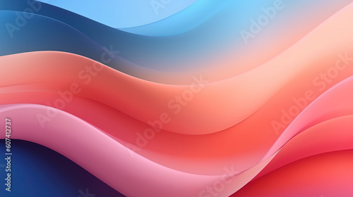 Abstract soft pink and bright orange wave illustration wallpaper