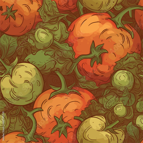 Seamless Colorful Tomato Pattern.

Seamless pattern of tomatos in colorful style. Add color to your digital project with our pattern!