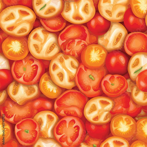 Seamless Colorful Tomato Pattern.

Seamless pattern of tomatos in colorful style. Add color to your digital project with our pattern!