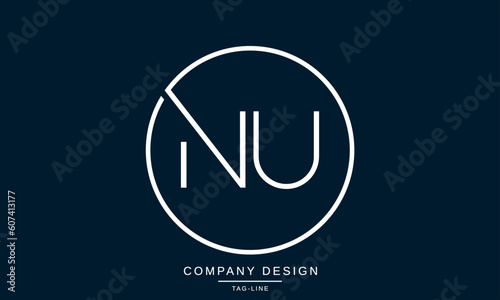 NU, UN, Abstract Letters Logo Monogram