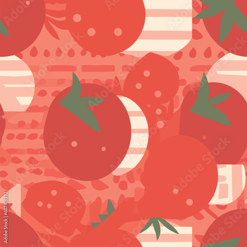 Seamless Colorful Tomato Pattern.

Seamless pattern of tomatos in colorful style. Add color to your digital project with our pattern!