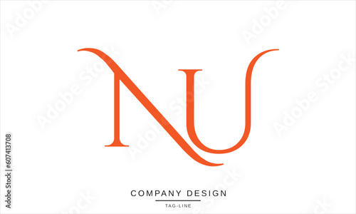 NU, UN, Abstract Letters Logo Monogram