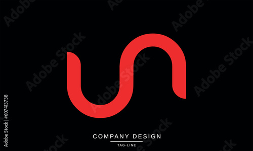 NU, UN, Abstract Letters Logo Monogram