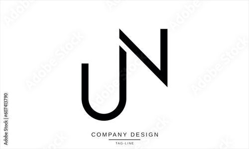 NU, UN, Abstract Letters Logo Monogram