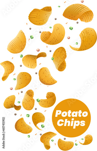 Potato chips splash