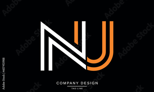 NU, UN, Abstract Letters Logo Monogram