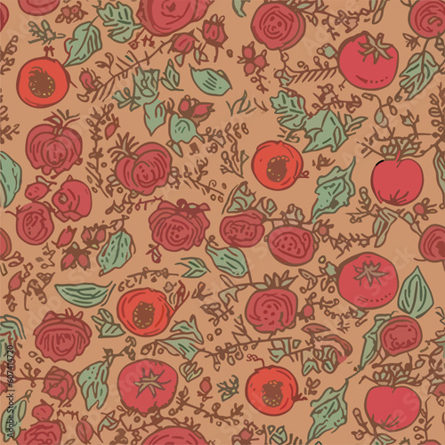 Seamless Colorful Tomato Pattern.

Seamless pattern of tomatos in colorful style. Add color to your digital project with our pattern!