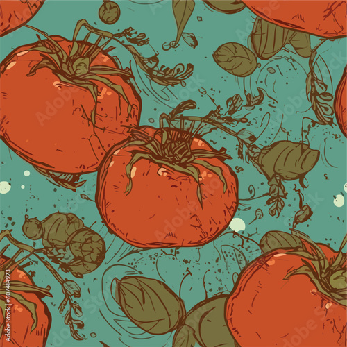 Seamless Colorful Tomato Pattern.

Seamless pattern of tomatos in colorful style. Add color to your digital project with our pattern!