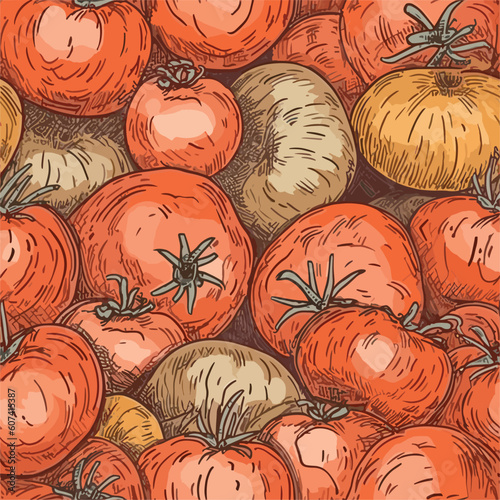 Seamless Colorful Tomato Pattern.

Seamless pattern of tomatos in colorful style. Add color to your digital project with our pattern!