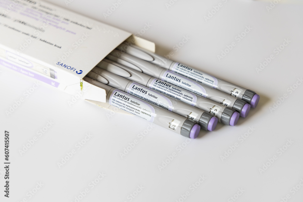 Lantus Insulin injection pen or insulin cartridge pen for diabetics. Stock  Photo | Adobe Stock