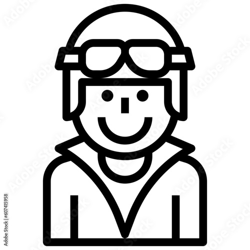 pilot line icon,linear,outline,graphic,illustration