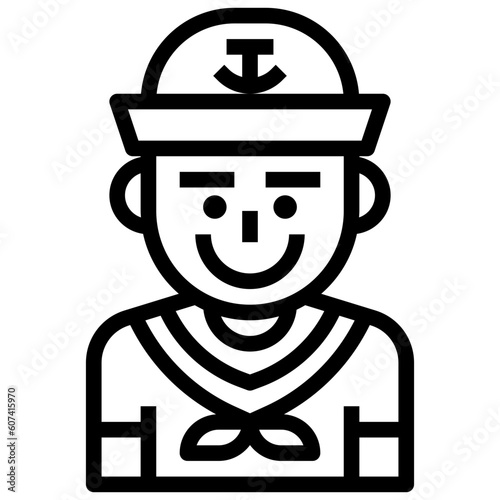 sailor line icon,linear,outline,graphic,illustration